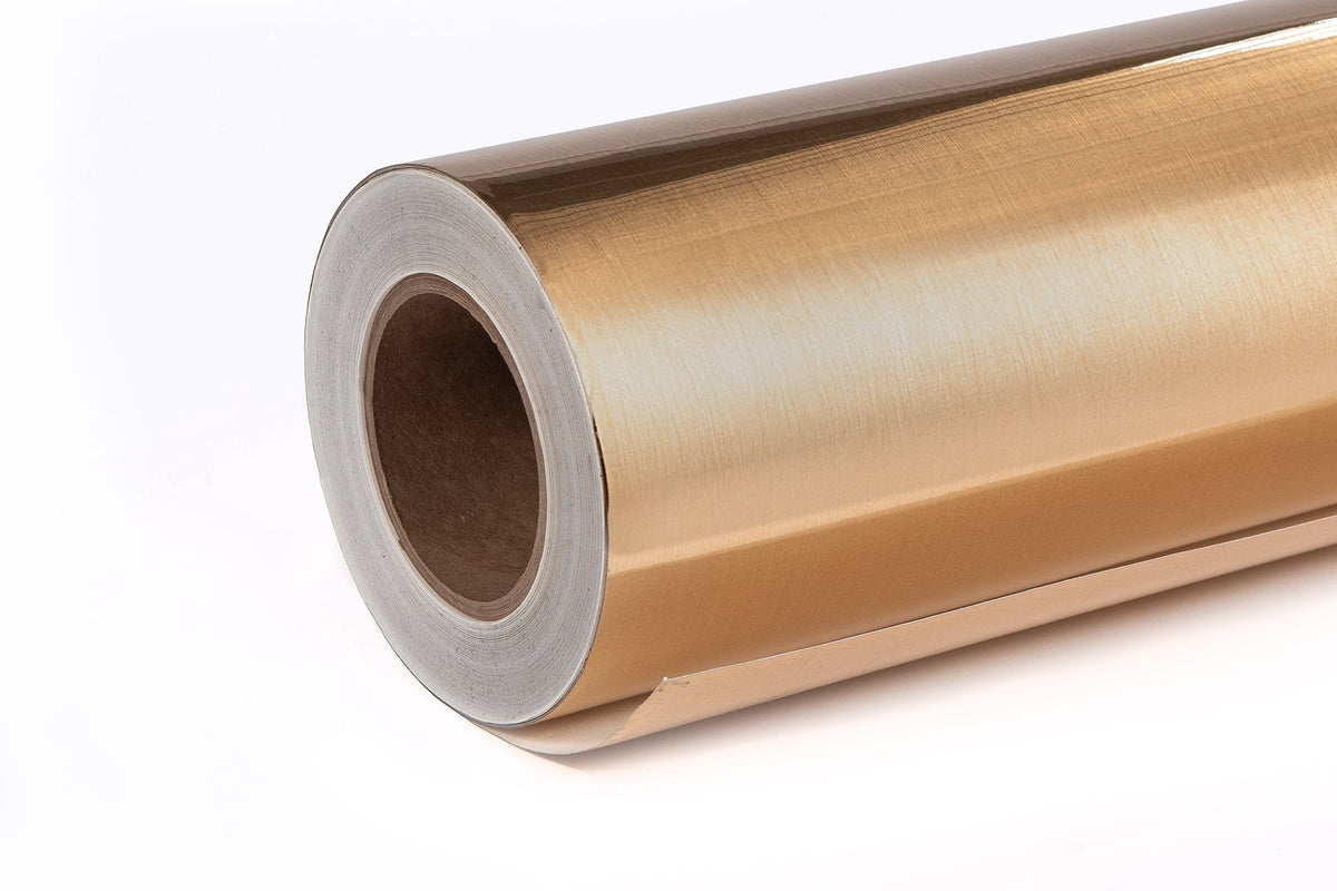 PCS-Brushed Gold Chrome Metallic with Permanent Adhesive (#PCS2GB)