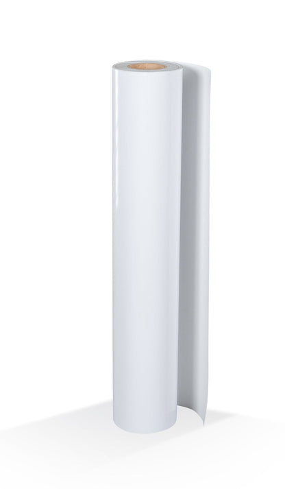3.0mil Gloss White Calendered Vinyl with Gray Permanent Air-Egress Adhesive (5 yr) (#302PCS)