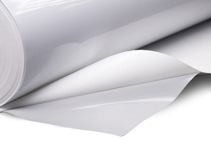 PCS-4mil Gloss White Calendered Vinyl with Gray Permanent Adhesive (5 yr) (#400G)